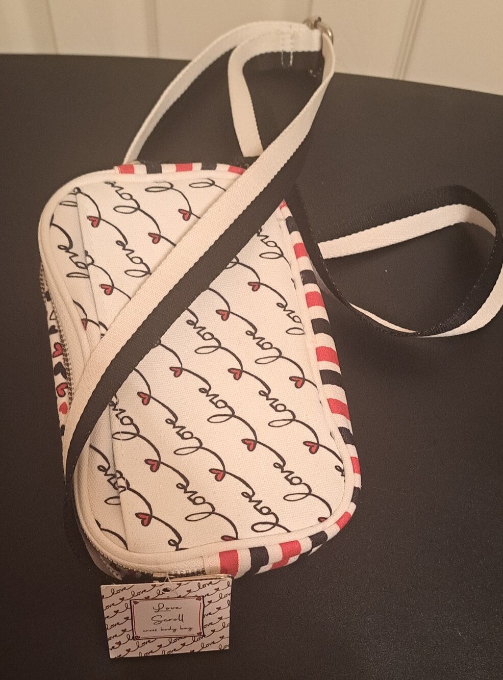 Brighton White 'Love' Crossbody Bag with Heart Accent - Picture 2 of 6